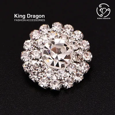 Clear Rhinestone Button Used On Garment Decoration Or Used On headband 20MM 20PCS/lot Silver Color