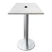 Indoor/Outdoor 36 Tall OD219 Brushed Aluminum Table Base with 18 Diameter Foot and 36 x 36 Square Indoor/Outdoor White Ash Top with Umbrella Hole