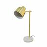 Lampe à poser en métal et marbre balzane pour utilisation en intérieur - Style Art Déco - D16 cm