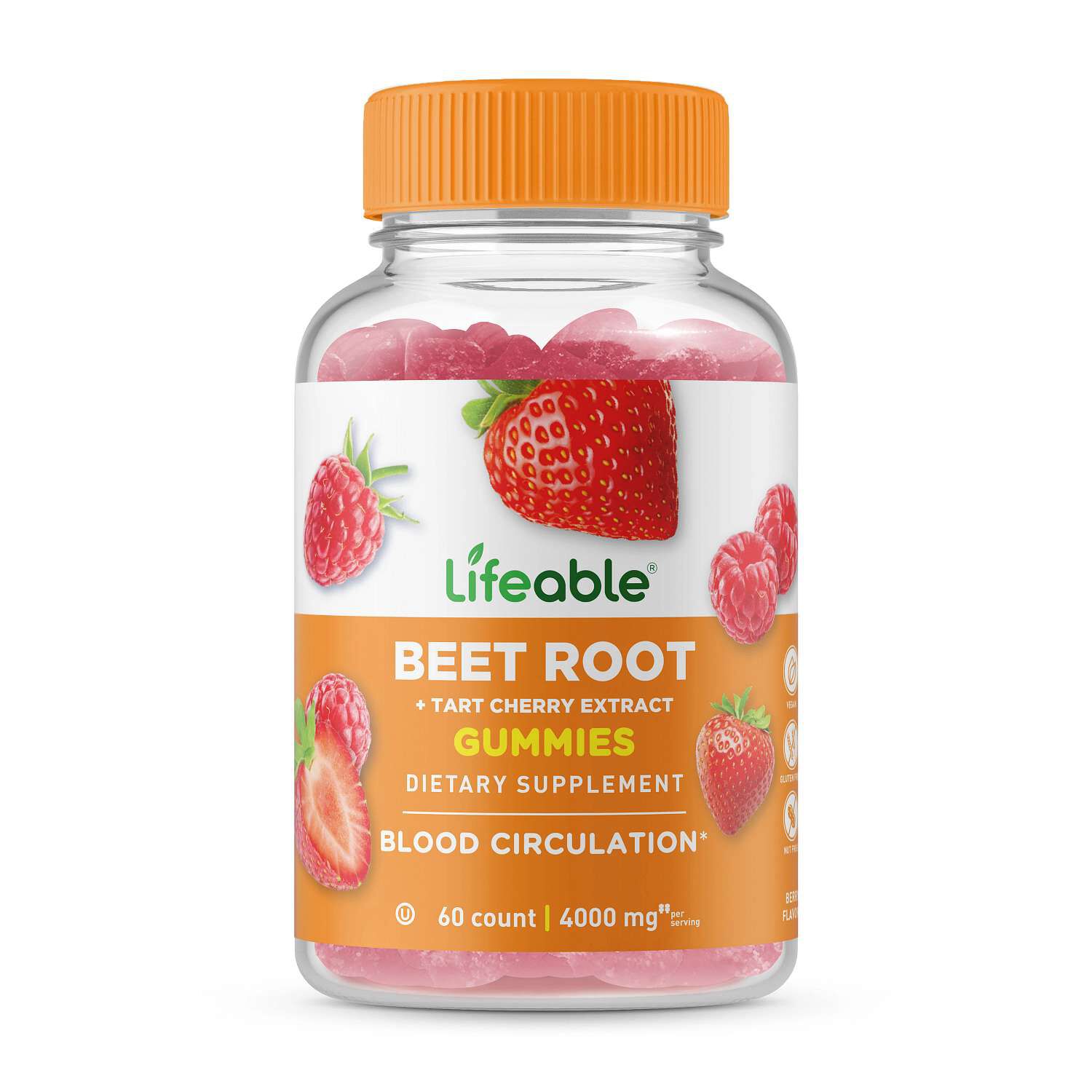Beet Root and Tart Cherry Vegan - 60 Gummies (30 Servings)