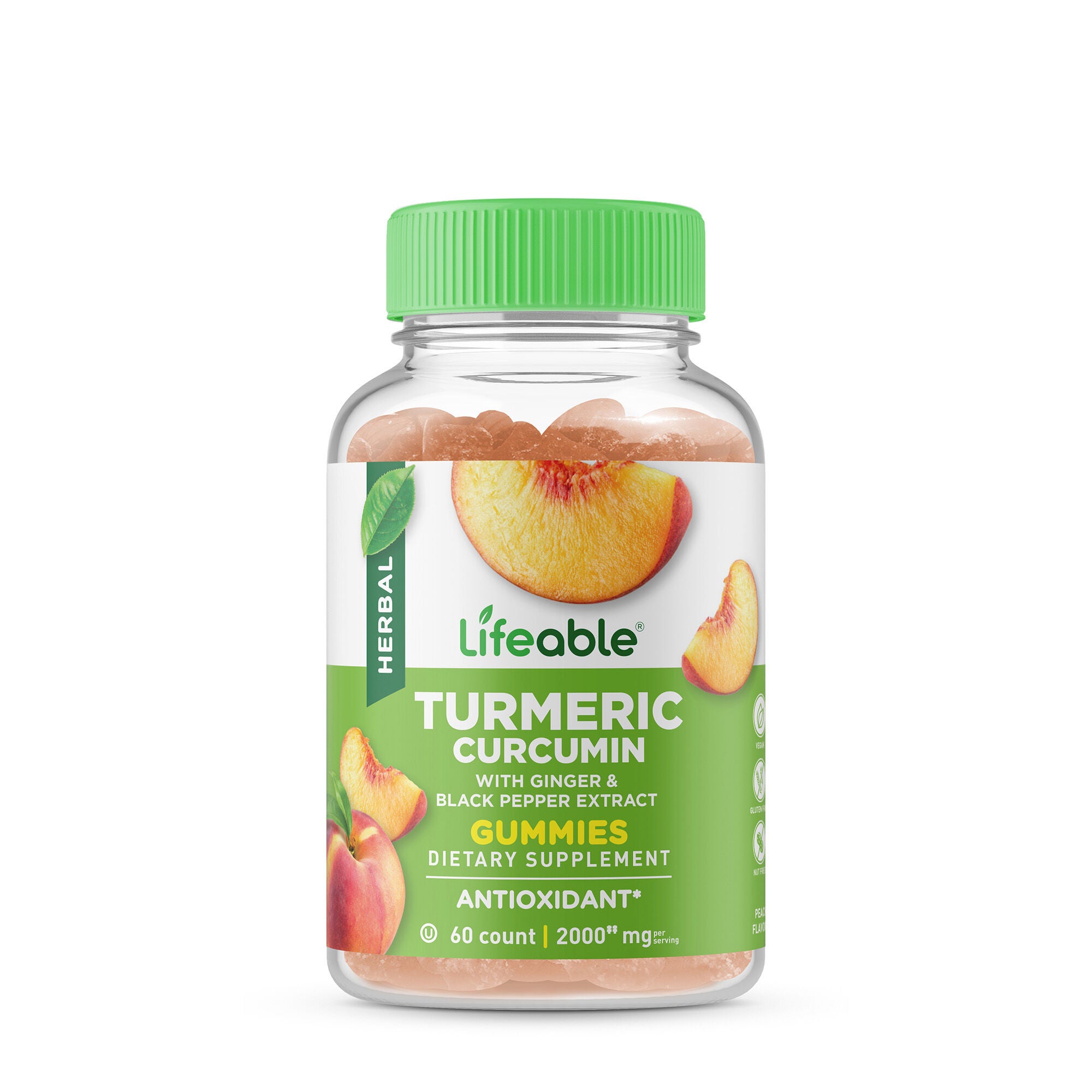 Turmeric Curcumin 2000Mg Vegan - 60 Gummies (30 Servings)