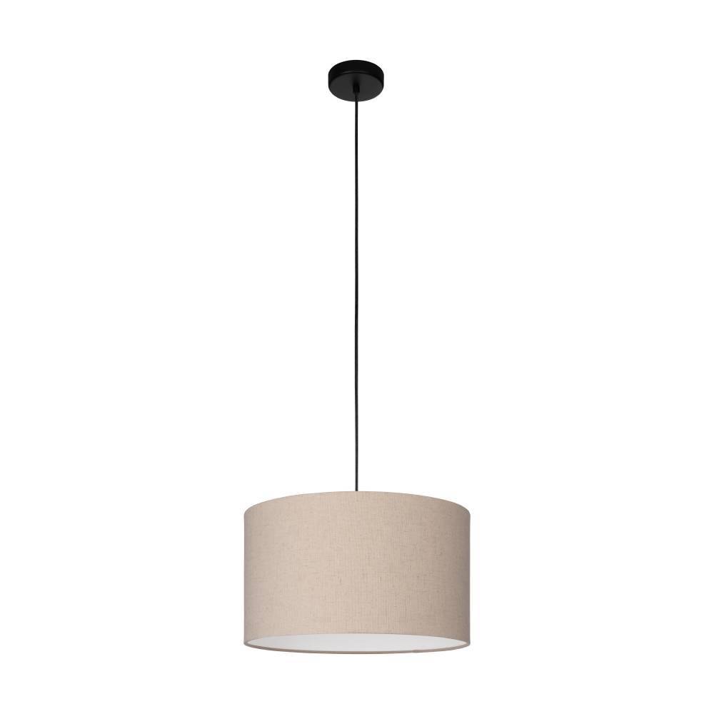 EGLO Hängeleuchte "FENIGLIA Pendellampe, Stahl, Textil und Leinen, E27, Hängelampe, Lampe", schwarz (schwarz natur), 1, Ø 38cm H: 110cm, 1 Stk., Leuchten, Hängeleuchte, H110 x Ø38 cm, schwarz, 1X40W exkl. Image