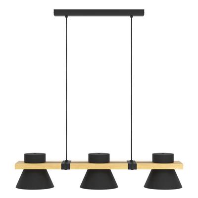 EGLO Hängeleuchte "MACCLES", braun (schwarz, braun), B:18,00cm H:110,00cm L:78,00cm Ø:0,00cm, Lampen, Pendelleuchte, Ess