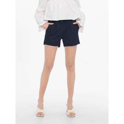 Shorts ONLY "ONLPOPTRASH LIFE EASY SHORTS", Damen, Gr. XS (34), N-Gr, blau (night sky), Milano Rib, Obermaterial: 63% Viskose, 32% Nylon, 5% Elasthan, unifarben, modisch, kurz, Hosen Image