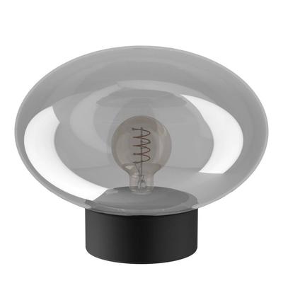 EGLO Tischleuchte "MADONNINA", schwarz (schwarz grau), Ø 33,00cm H: 27,00cm, Lampen, Tischlampe, Metall in Schwarz und Glas in Grau-transparent, E27, 27 cm Image