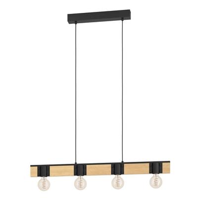 EGLO Hängeleuchte "BAILRIGG", braun (schwarz, braun), B:4,50cm H:110,00cm L:89,50cm Ø:0,00cm, Lampen, Pendelleuchte, Hän