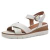 Sandalette TAMARIS, Damen, Gr. 35, weiß, Leder, elegant, Schuhe, Sommerschuh, Sandale, Keilabsatz, mit 2 cm Plateau