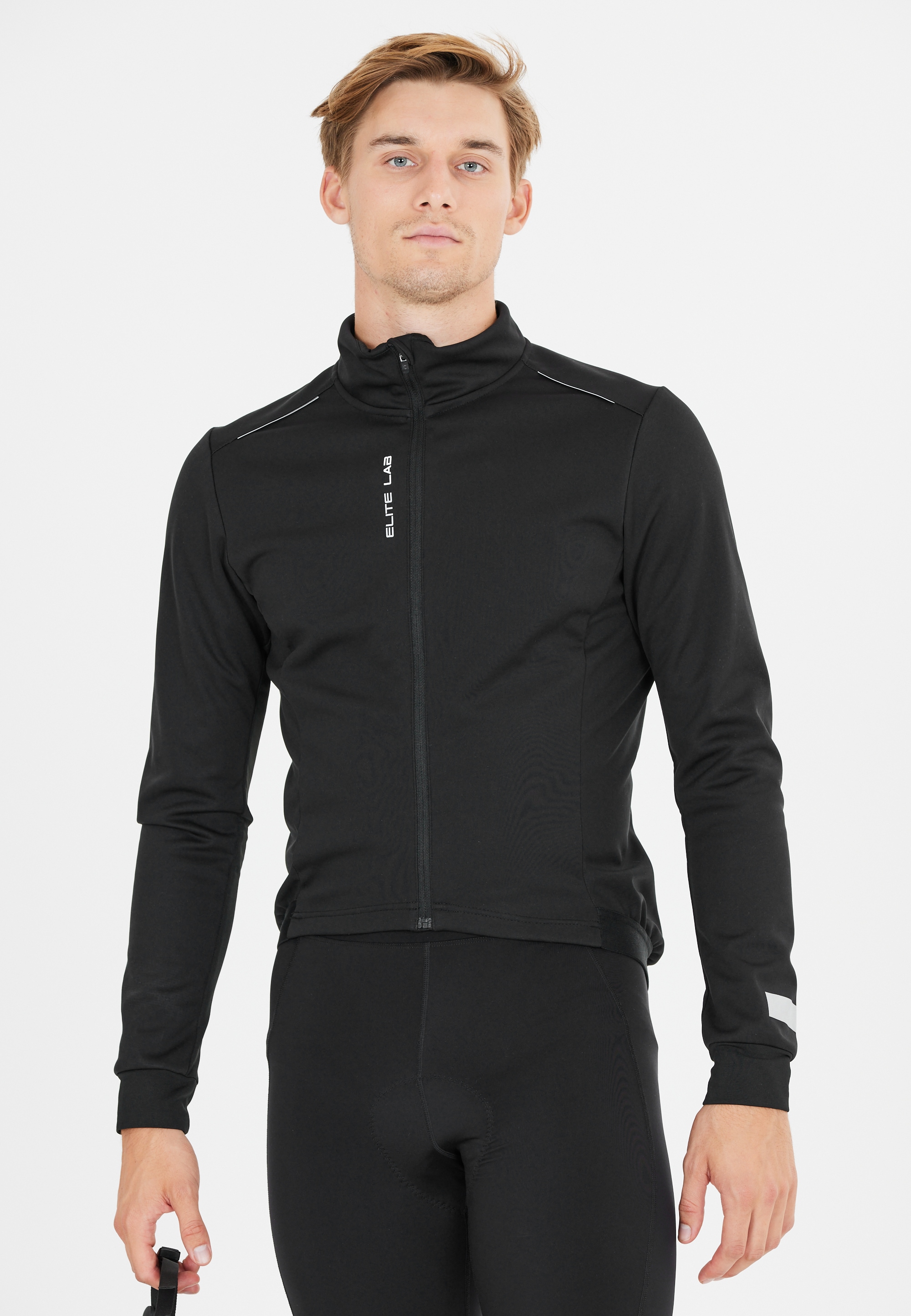 Fahrradjacke ELITE LAB "Bike Elite X1", Herren, Gr. XL, schwarz, 100% Polyester;reflektierend;winddicht, unifarben, Sportlich, normal, hoch geschlossener Ausschnitt, Jacken, mit winddichter Thermo-Funktion Image