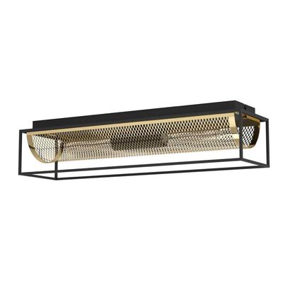 EGLO Deckenleuchte "NOHALES", schwarz (schwarz, messing), B:17,00cm H:14,50cm L:64,00cm Ø:0,00cm, Lampen, Deckenleuchte, Wohnzimmerlampe aus Metall in Messing und Schwarz Image