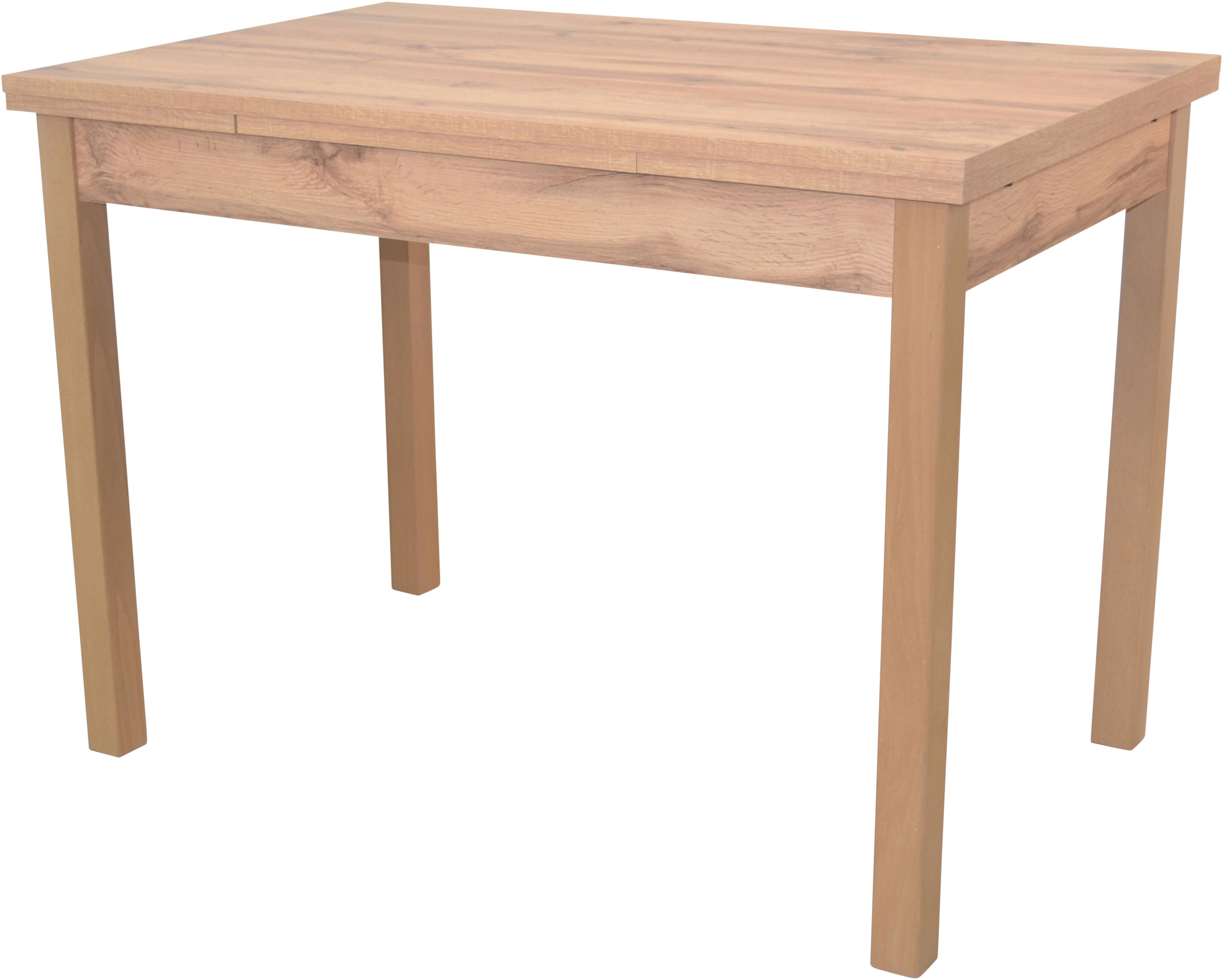 Esstisch, braun (eiche, nachbildung, eiche, nachbildung, eiche, nachbildung), H:75cm T:67cm, HOFMANN LIVING AND MORE, Tische, ausziehbar