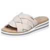 Pantolette RIEKER, Damen, Gr. 42, beige (creme), Nubuklederimitat, klassisch, Schuhe, Keilabsatz, Sommerschuh, Schlappen mit weicher Innensohle
