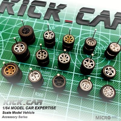 Model 1/64 Wheels With Rubber Tires Toy Car Diecas...