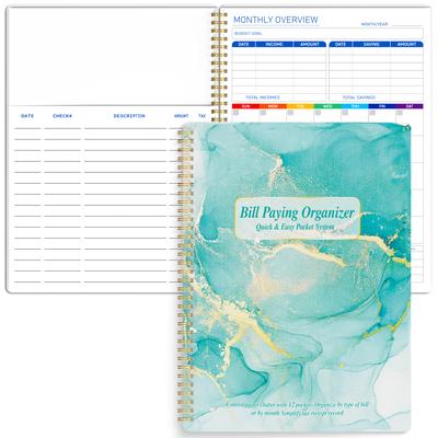 TEMU 1pc Monthly Bill Paying Organizer - Efficiently Manage Your Finances With Budget Planner, 12 Pockets, A4 Size, Spiral Binding - Start Anytime And Stay On Budget