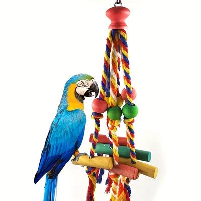 Parrot Toys, Bird Toys, Cotton Rope, Colored Beads...
