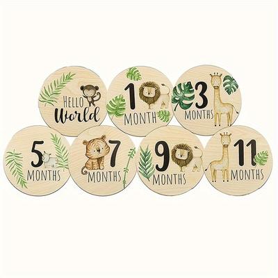 Baby Wooden Monthly Milestone Cards With Announcem...