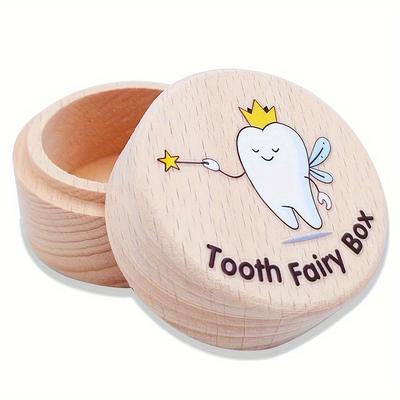 Tooth Fairy Box, Cute Wooden Tooth Box, Souvenir Tooth Keepsake Storage Box, Great Christmas Halloween Thanksgiving Day Gift, New Year's Gift, Valentine's Day Gift
