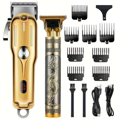 Professional Hair Clippers For Men, Hair Trimmer Barber Clippers Set, Beard Trimmer Cordless Hair Cutting Grooming Haircut Kit, Holiday Gift For Him