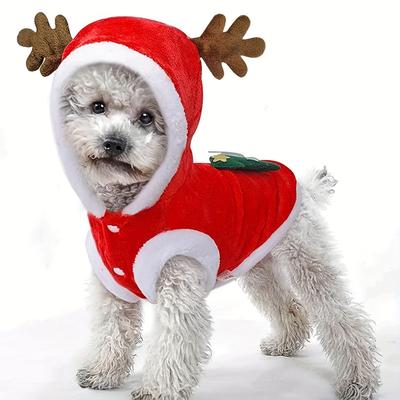 Pet Dog Christmas Costumes Dog Suit With Santa Claus Suit Dog Hoodies Cat Xmas Costumes