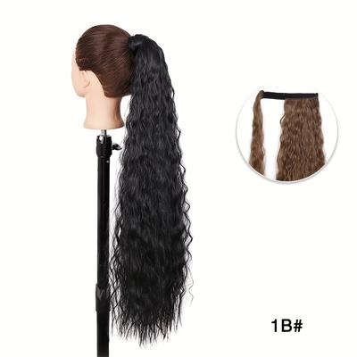 22 Inch Long Corn Wavy Hair Extensions Synthetic Wrap Around Curly Hair Extensions For Women Girls