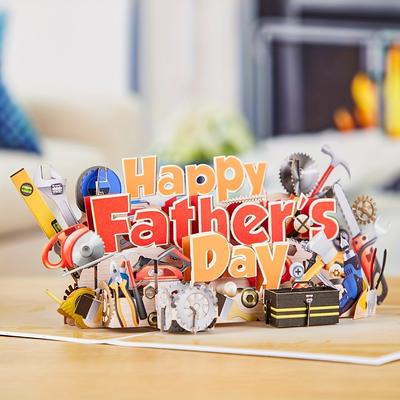 1pc Happy Father's Day Toolbox Pop-up Card, The Perfect Gift For Dad, 3d Greeting Card For Father's Day