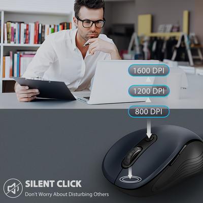 Wireless Mouse, Computer Mouse Wireless 2.4g Usb Cordless Mouse With 3 Adjustable Dpi, 6 Buttons, Ergonomic Portable Silent Mouse For Laptop Pc