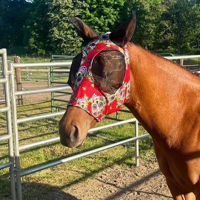 Horse Mask With Ultra Light Uv For Horse, Pattern Horse Mask With Ears Cover, Soft Mesh Horse Masks
