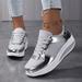 Women's Platform Fashion Wedge Sneakers, Lace-up Thick Soled Breathable Walking Shoes, Comfort Low-top Outdoor Casual Sneakers