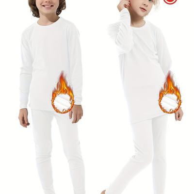 Thermal Underwear Set For Children Ski Underwear Boys Girls Functional Underwear With Double-sided Fleece