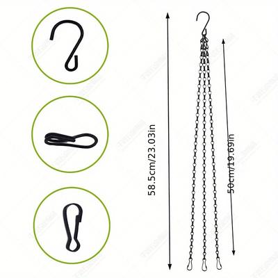 1set, Outdoor Barbecue Gardening Flower Pot Chain Double Hook Iron Chain Flower Basket Hanging Chain Home Decoration Hanging Bird Cage Lamp Hanging Chain Tool Accessories