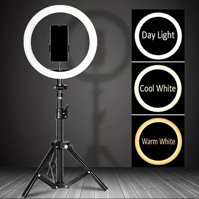 1 Pack Selfie Ring Fill Light, With Tripod Stand Light, Mobile Circular Lamp Light For Video Studio Photo Makeup Meeting Group Selfie Live Streaming