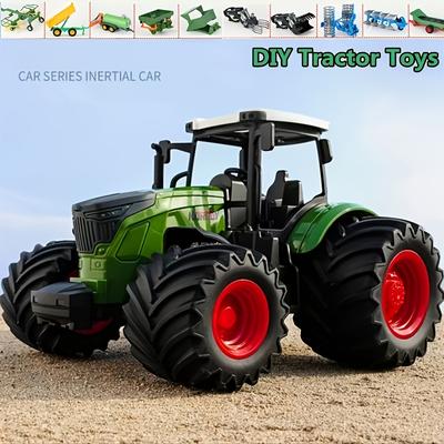 8-wheel Diy Farm Tractor Set - Friction-powered Ca...