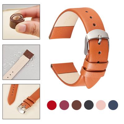 Ultra Thin Soft Watchbands Leather Watch Band Straps Watch Accessories Women Men Genuine Leather Band 14mm 16mm 18mm 20mm 22mm Strap