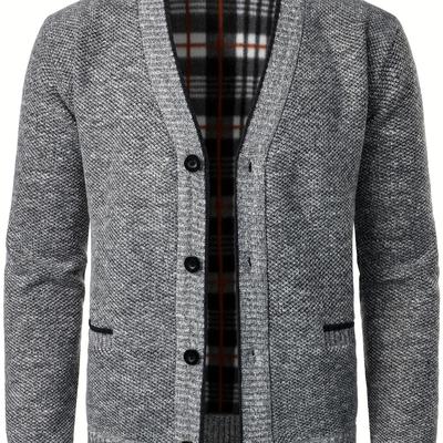 Men's V-neck Cardigan Casual Knit Jacket For Fall ...