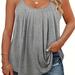 Plus Size Solid Cami Top, Crew Neck Spaghetti Strap Top For Summer, Women's Plus SizeÂ clothing