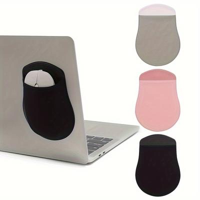 1pc Self-adhesive Mouse Storage Bag Notebook Computer Back Sticker Storage Bag Traceless Elastic Mouse Bag