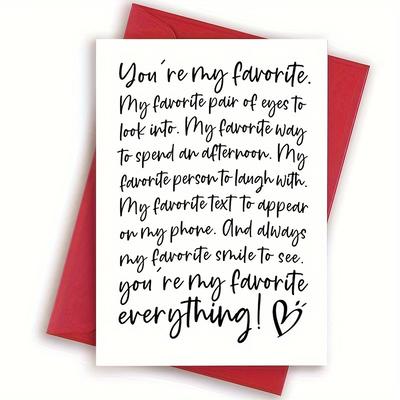 Sweet Valentines Day Card For Him Her, Happy Birthday Card For Boyfriend Girlfriend, Poem Love Card For Bf Gf, I Love You Card