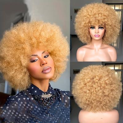 Afro Wigs For Women Short Curly Afro Kinky Wig 70s...