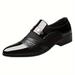 Men's Patent Leather Oxford Shoes, Formal Dress Shoes For Wedding Party Office
