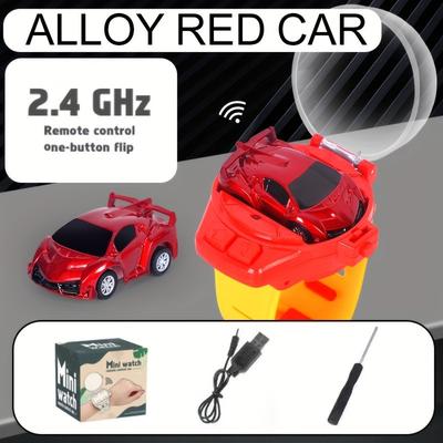 Children's Watch Remote Control Car Toy, Metal Material Boy Girl Gift Toy, Racing Car Can Be Recharged With Light