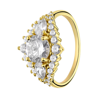 Lucardi Ring 925 Silber Gold - 62mm Damen Image