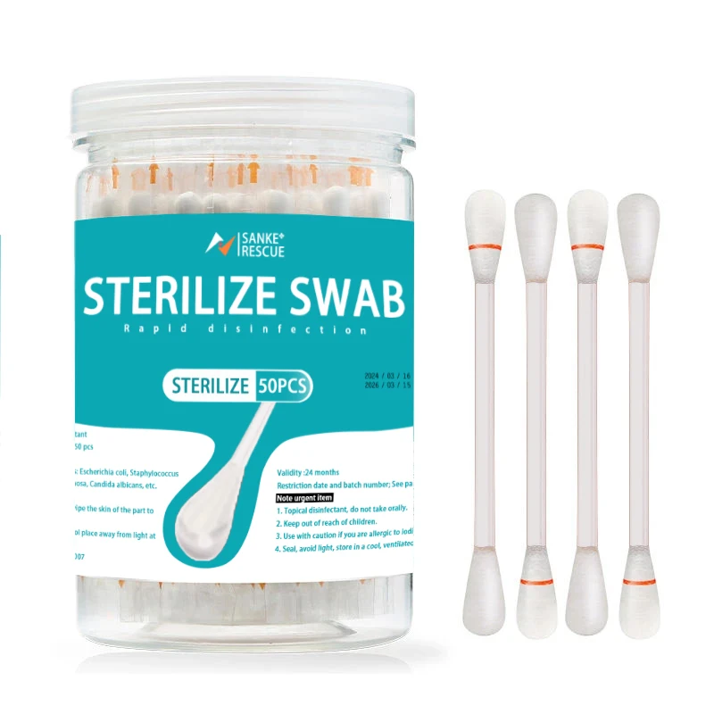 50 Teile/satz Einweg Iodophor Alkohol Desinfektion Wattestäbchen für Desinfizieren Wunden und Sauber Outdoor Survival Notfall Pflege Image