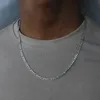 40-75 cm 925 Silber 4 mm Figaro Kette Halskette für Damen Herren Lange Halskette Hip Hop Schmuck