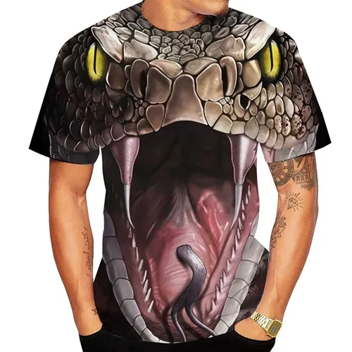 Horror Tier Schlange 3D-Druck T-Shirt Mode Cobra Streetwear Männer Frau O-Ausschnitt T-Shirts