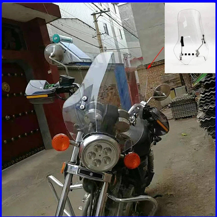 Parabrezza moto universale parabrezza materiale PC parabrezza modificato parabrezza anteriore modificato per moto 95%