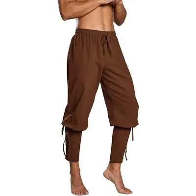 Makkrom Herren mittelalter liche Knöchel hose Piraten kostüm schnüren sich verjüngte Renaissance Image