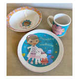 Disney Kitchen | Doc Mcstuffins Disney 3 Piece Ceramic Porcelain Dinnerware Set Plate Bowl Mug | Color: Red | Size: Os