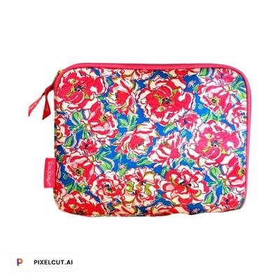 Lilly Pulitzer Bags | Lilly Pulitzer Blue With Pink Floral Design Tablet/Ipad Holder | Color: Blue/Pink | Size: 11in Across 8.5in Down