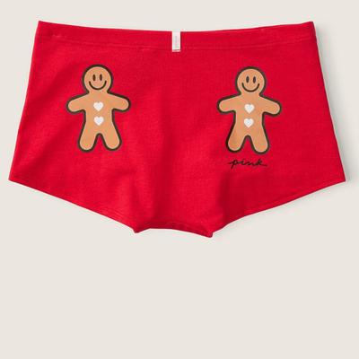 Victoria's Secret Intimates & Sleepwear | Gingerbread Man Men Christmas Shorties Vs Pink Cotton Boyshort Underwear Nwt | Color: Red/Tan | Size: Xl