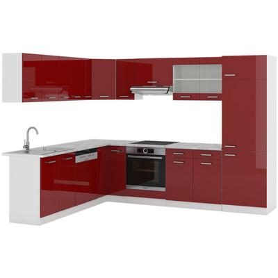 Vicco - Eckküche R-Line, Bordeaux Hochglanz/Weiß, 227 x 287 cm ohne Arbeitsplatte Image