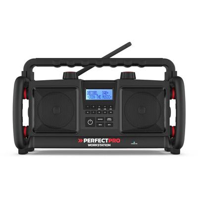Perfectpro - Baustellenradio workstation mit Netzbetrieb oder 6x d Akku-Batterien Image